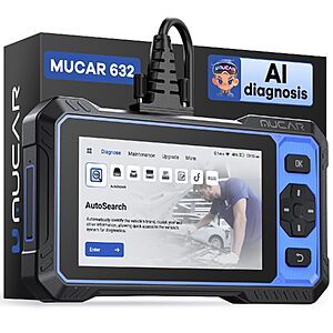 OBD2 Scanner,MUCAR 632 Elite AI-Assisted Bidirectional Scan Tool,15 Reset Services Oil/TPMS/EPB/BMS/SAS/Brake/Throttle Car Scanner Diagnostic Tool $170.99