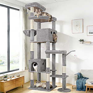 Globlazer 83" Heavy Duty Cat Tree for Large Cats,MultiLevel Cat Tower Condo with 7 Scratching Posts,( 3 colors available) $94.99