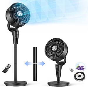 DREO Pedestal Fans for Home,20dB Ultra Quiet,2-in-1 Table Floor Fan $ 69.93 $69.93