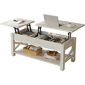 Rolanstar 47.2" Lift Top Coffee Table w/ Hidden Compartment & Open Shelf (Grey) $89.99 + Free Shipping