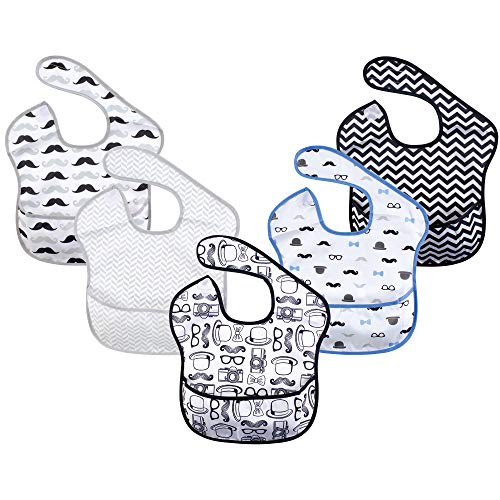 Hudson Baby Unisex Baby Waterp...yester Bibs,Gentleman,Feeder