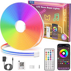 20FT Neon Rope Lights App Remote Music Sync for Indoor Decor $7.49