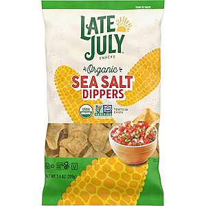 AC] $2.98 | 7.4-Oz Late July Organic Tortilla Chips (Sea Salt Dippers) at Amazon