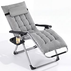 DUMOS Zero Gravity Chair,Lounge Chair Outdoor with Cup Holder $44.96