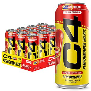 Cellucor C4 Energy Drink Cherry,Carbonated Sugar Free Pre Workout Performance Drink with no Artificial Colors or Dyes,16 Oz,Pack of 12~$15.34 With S&S @ Amazon
