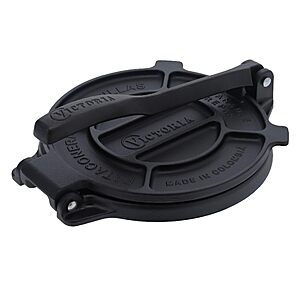 Victoria Cast Iron Tortilla Press,Roti Maker and Tortilladora,Pataconera Seasoned with Flaxseed Oil,Made in Colombia,Traditional Style,Black,8-Inch $29.84