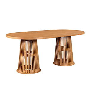 Beautiful by Drew Oval Dining Table,Warm Honey or Rich Black - $188