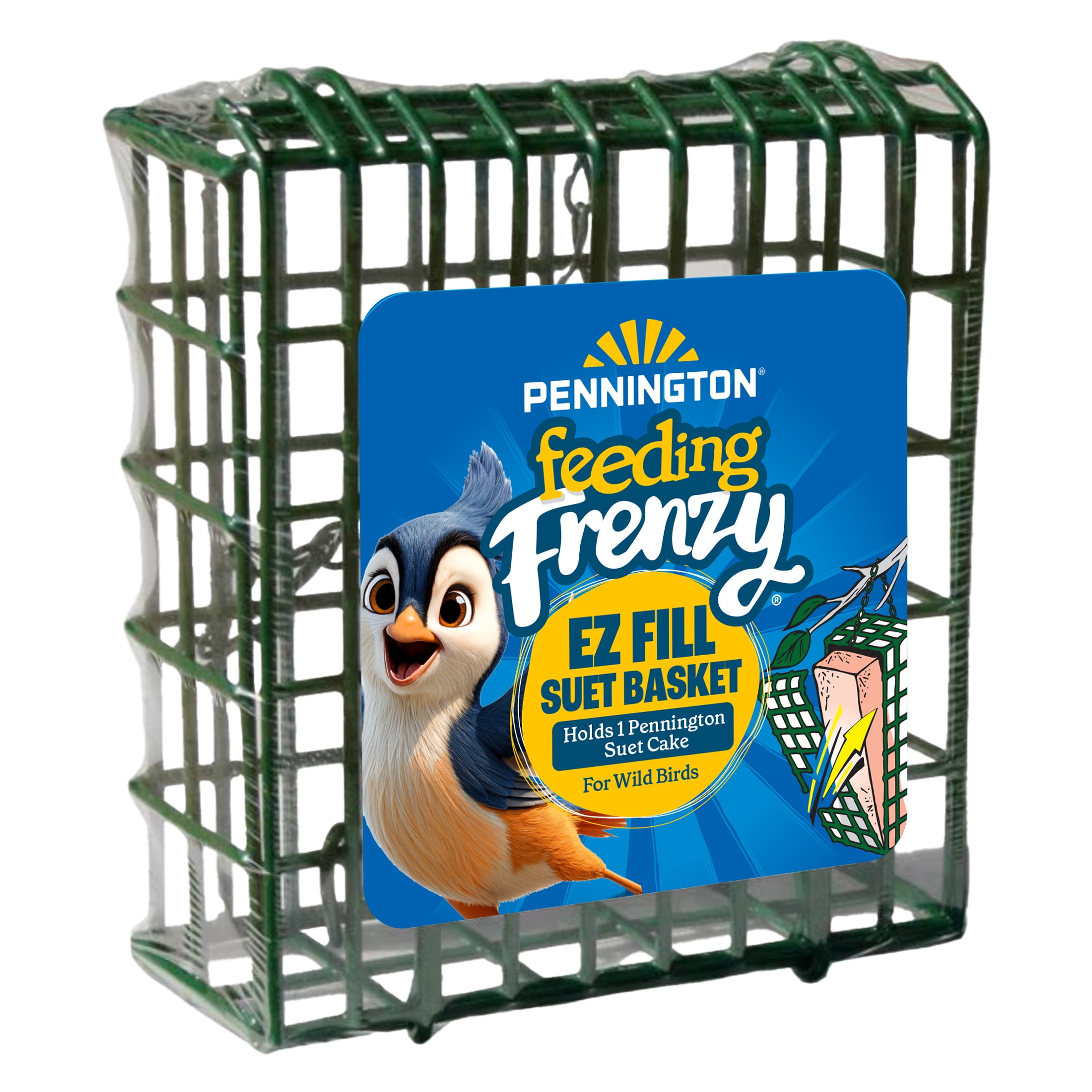 Pennington Feeding Frenzy EZ Fill Suet Basket Wild Bird Feeder,Green,2 x 5.25 Inch x 5.25 Inch $1.98 FS Walmart