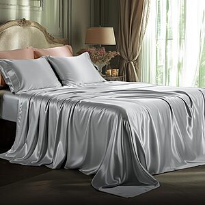 4-Pc Bedsure Satin Sheet Sets (Select Colors/Sizes) from $11.50