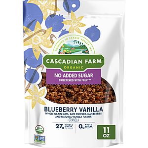 Cascadian Farm,Granola Blueberry Vanilla No Added Sugar,11 Ounce $4.49