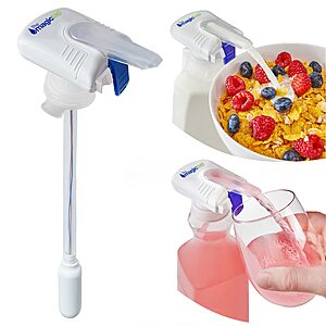 Magic Tap Automatic Drink Dispenser for Fridge,White (1 Pack),Automatic Milk Dispenser Pump for Gallon Jugs,Water & Juice,Fits Most Bottles,Batteries Required