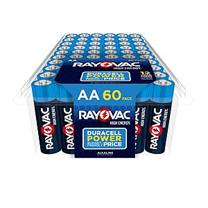 S&S] Rayovac AA Batteries,Double A Battery Alkaline,60 Count $10.2