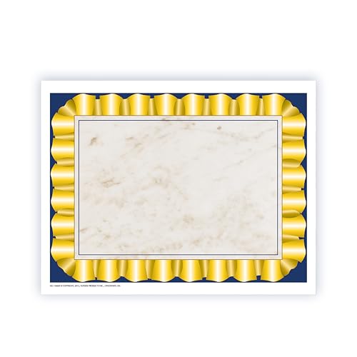 Hayes Gold Ribbon Border Paper,8.5" x 11",Pack of 50