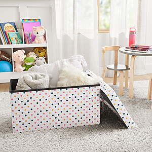 Kvell Foldable Child's Collapsible Toy Storage Chest,Polka Dot Design - $13