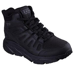 67.00:Skechers D'lux Walker Sr Hands Free Slip Ins Tactical Boot,Black,Size 7.5