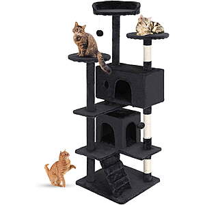 Bestpet 54 in Dark Gray Cat Tree Tower with Scratch Posts - $38.98
