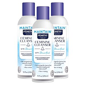 S&S] $13.30:Monistat Boric Acid Feminine Wash,Fragrance-Free Intimate Wash for Women (10 Fl Oz),Pack of 3