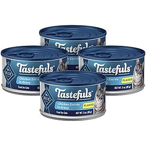 Select Accts:4-Pk 3-Oz Blue Buffalo Tastefuls Flaked Wet Cat Food (Chicken) $1.65 w/ S&S