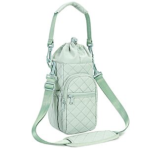 sportsnew 40oz Crossbody Water Bottle Bag for Gym Hiking,Quilt Green $10 AC + Free Shipping