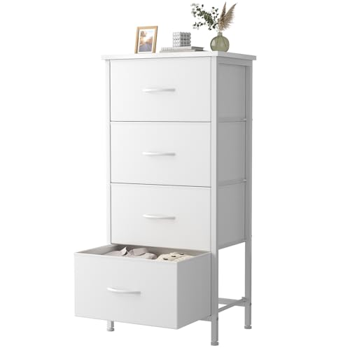 Sweetcrispy 4 Fabric Drawer Sm...binet Furniture for Dorm,White