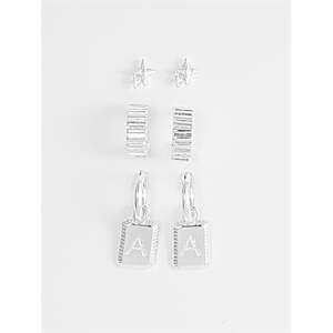3.99,WM,3 pairs,Time and Tru Women's Silvertone Multi Earring Set,A,C,J,M,S,K