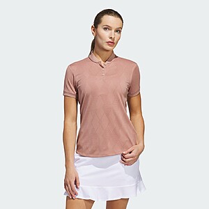 adidas women Ultimate365 Diamond Jacquard Polo Shirt $15 + free shipping