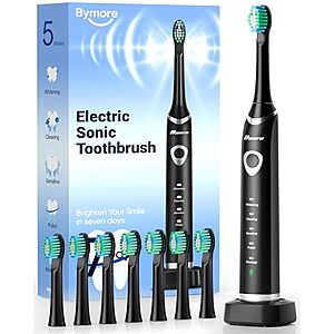11.19 | Bymore Electric Toothbrush for Adults,Black at Amazon