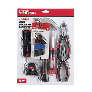 Hyper Tough 27pc Home Repair Tool Kit Including Pliers,Hex Keys and More $4.99