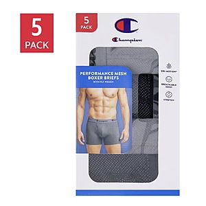 Costco Members - Champion Men's Performance Mesh Boxer Brief,5-pack - $14.99 (as low as $9.99) + free shipping or $12.99 in-store