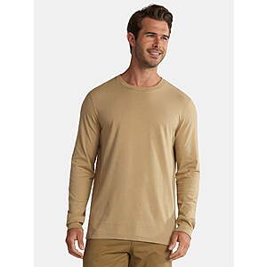 3.45 | Sizes XS-S | George Men's Relaxed Fit Cotton Crewneck T-Shirt with Long Sleeves