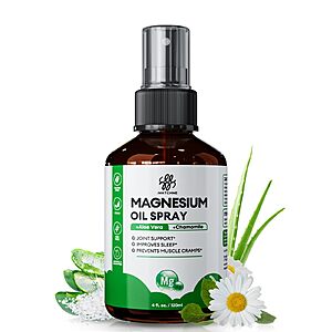 iMATCHME Magnesium Oil Spray for Feet & Body – Topical Magnesium Spray for Sleep,Leg Cramps & Muscle Relaxation,Fast Absorbing,Non-Greasy,with Aloe Vera & Chamomile,4oz $5.03