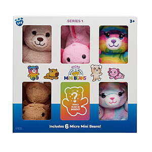 Build-A-Bear Micro Mini Beans Plush 6 Pack Collectible Set $10
