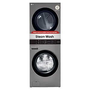 LG WashTower Stacked Smart Laundry Center w/ 4.5 Cu.Ft.Front Load Washer & 7.4 Cu.Ft.Electric Dryer (Graphite Steel) $1649 + Free Delivery