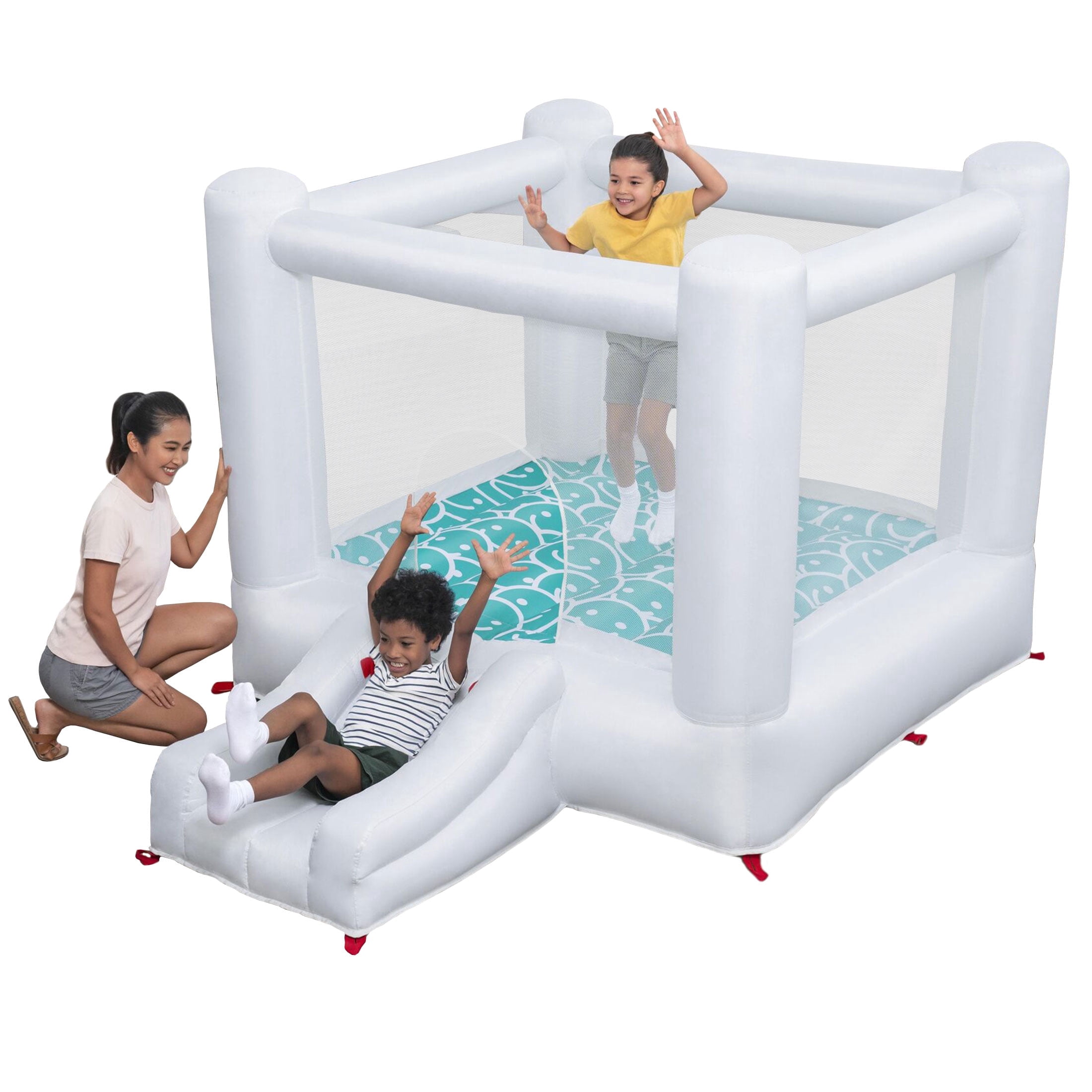 Open Box] H2OGO!Jump & Joy Kids White Bounce House with Slide and Blower,Indoor/Outdoor,Ages 3+ $36.00