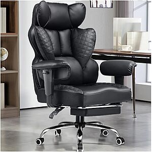 GTPLAYER Big and Tall Gaming Chair 400lbs with Foot Rest & Ergonomic Pocket Spring Lumbar Support $149.99