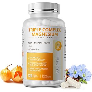 120-Count iMATCHME Triple Magnesium Complex Supplement w/ Omega-3,Ashwagandha & GABA $7.49 w/ S&S + Free Shipping w/ Prime or on $35