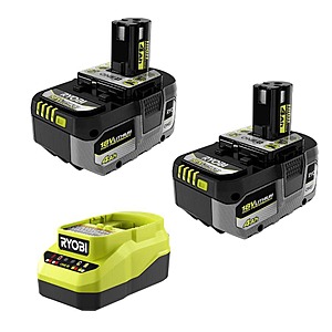 ONE+ 18V Lithium-Ion High Performance Starter Kit with (2) 4 Ah High Performance Batteries and 2A Charger $129