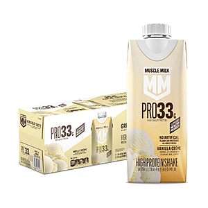 Select Amazon Accts:12-Pk 11oz.Muscle Milk Pro Protein Shake (Vanilla Creme) $16.20 w/ S&S