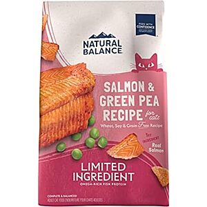 SnS,AC] $19.19 | 10-Pound Natural Balance Limited Ingredient Cat Food (Salmon & Green Pea) at Amazon