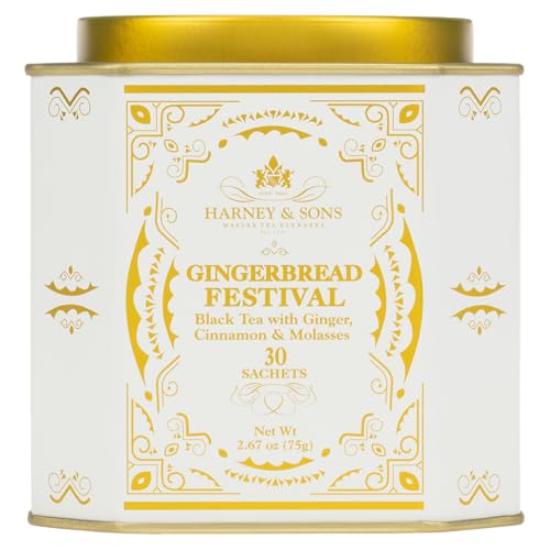 Harney & Sons Gingerbread Fest...l Black Tea,30 Sachets in Tin