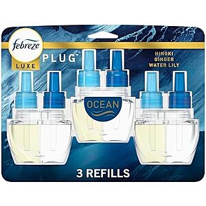 SnS,AC] $24.70 | 3 × 3-Count Febreze Plug In Air Freshener (Ocean) ($8.23 each) at Amazon