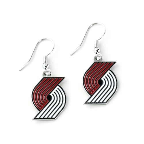 Aminco NBA Portland Trail Blazers Logo Dangler Earrings,2.5