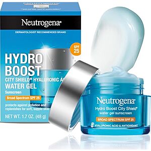 SnS,AC] $11.98* | 1.7-Oz Neutrogena Hydro Boost City Shield Water Gel Face Moisturizer w/ SPF 25 at Amazon