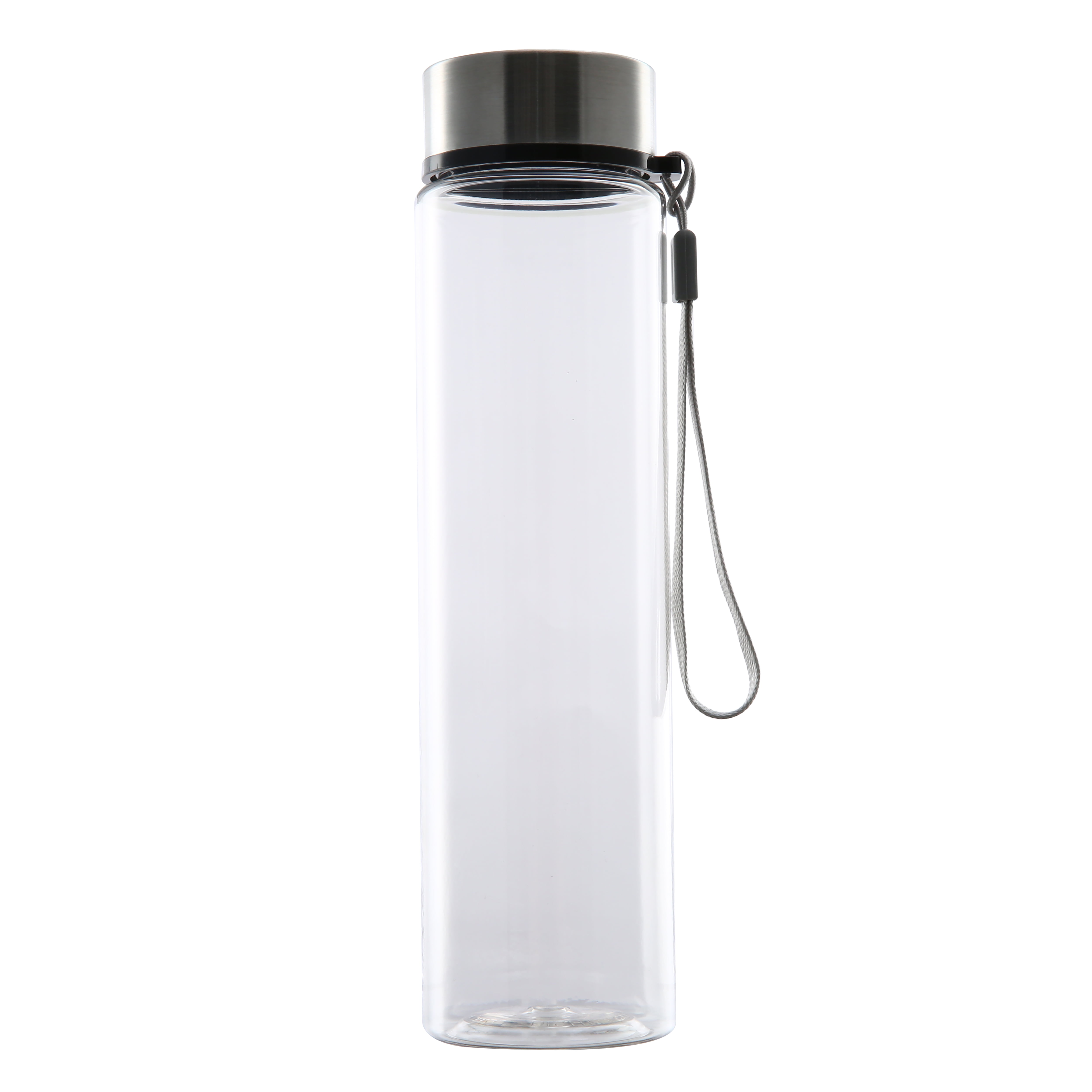 Mainstays 18oz Plastic Clear Water Bottle Stainless Steel Screw Cap Lid with Strap,1 Each Included $1 FS WALMART