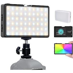 RGB LED Video Light,Moman Camera Light for Photography,Portable 5000mAh Video Recording Lights with Cold Shoe,Mini Light CRI98+Dimmable 2500-9000K Video Lighting