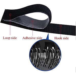12.34ac FS Walmart+ via Seller:2 x 3M Hook and Loop Self Sticky Adhesive Tape,Heavy Duty Interlocking Tape Sewing Fasteners,Black Strips with Adhesive