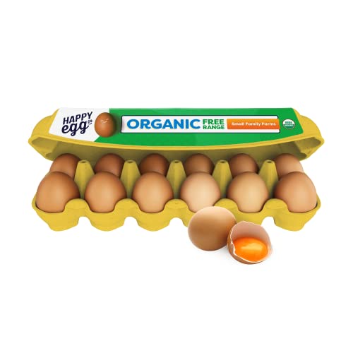 Happy Egg Large Brown Organic...Range Eggs,Grade A Eggs-12ct