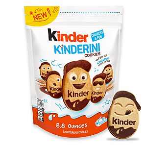 Kinder Kinderini Shortbread Cookies,Crunchy Biscuits Snack with Fun Expressions,Resealable Bag,8.8 oz $3.74