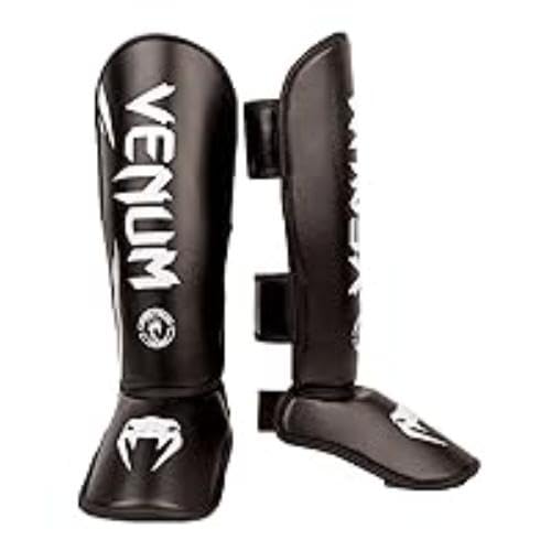 Venum Challenger Kids Shin Guards - Black/White - M
