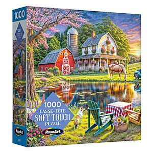 RoseArt Soft Touch Country Farm Scene 1000-Piece Jigsaw Puzzle $9.39 + Free Shipping w/ Prime or on $35